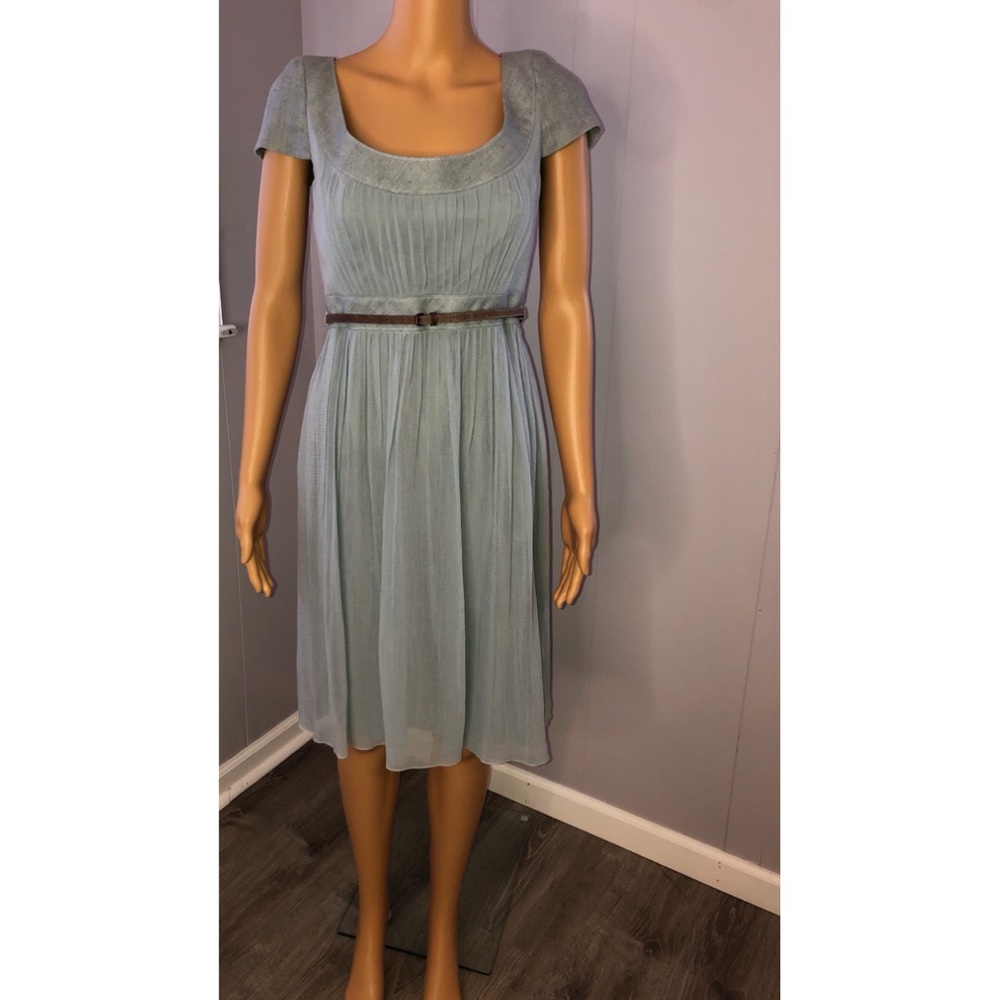 NWT Akris Punto Teal A-Line Dress With Belt